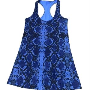 Blue Snake Print Sleeveless Dress